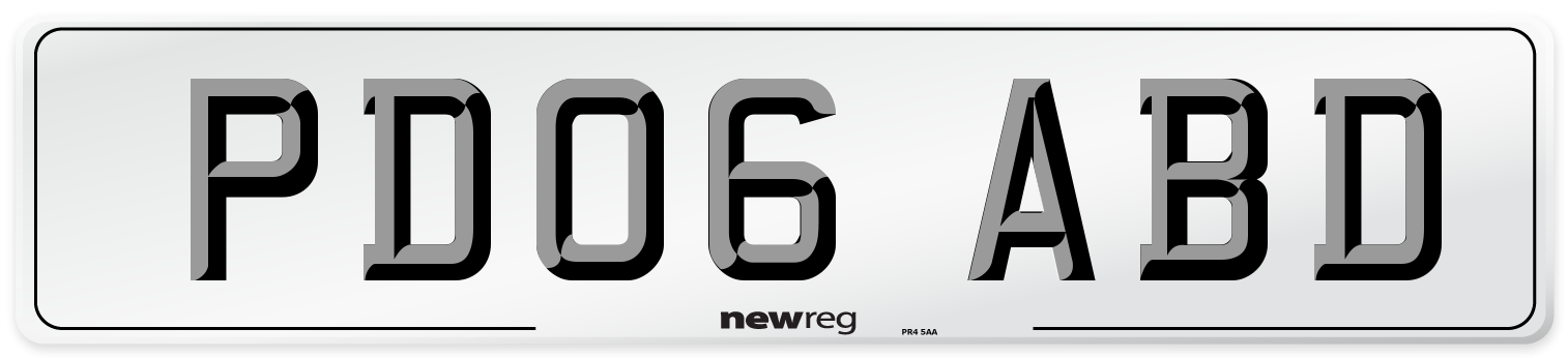 PD06 ABD Number Plate from New Reg